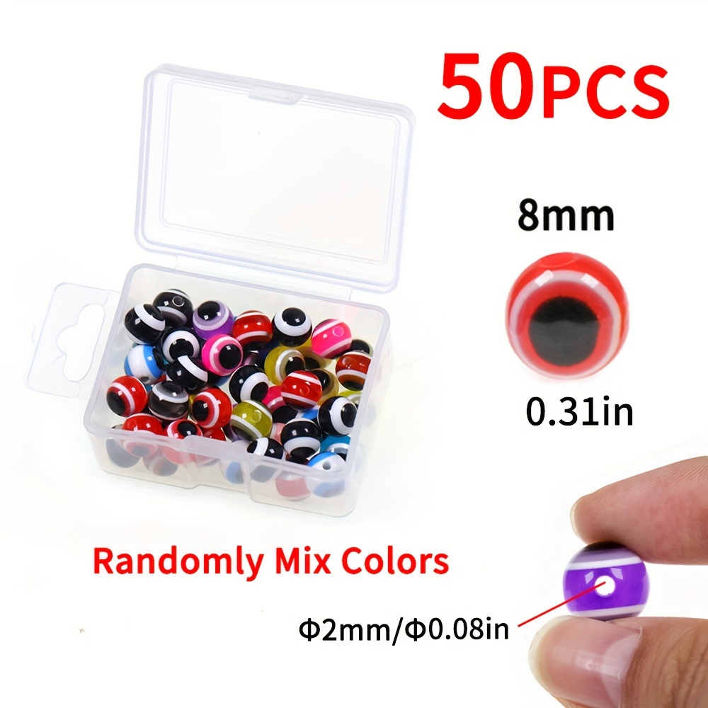 50pcs/100pcs Mixed Colors Fishing Eyeball Beads, Hard Plastic Float Beans  For Carolina/Taxes/Dropper Rigs, Fishing Tackle
