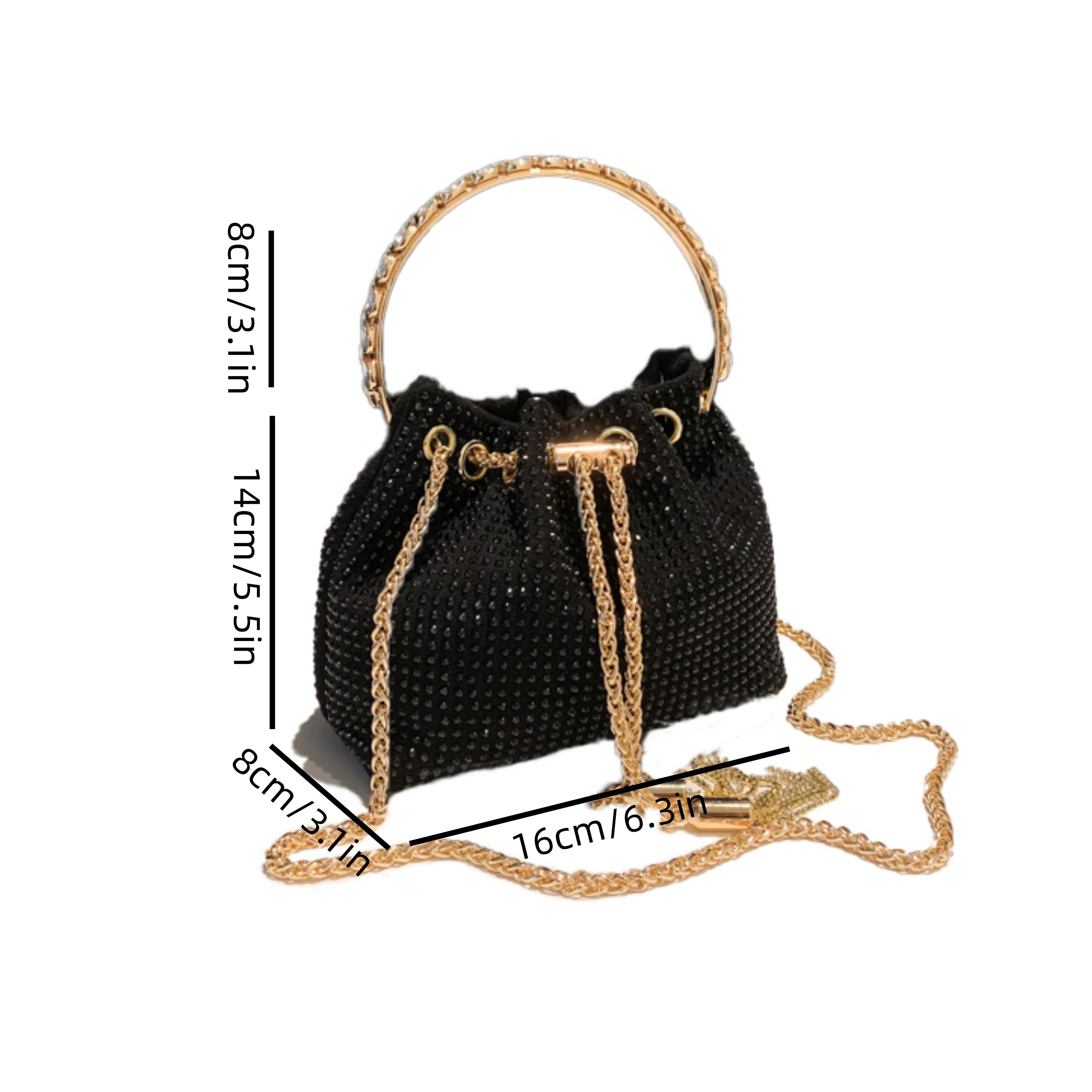 Glitter Bow Decor Evening Bag Small Chain Crossbody Bag Bling Handbags For  Women - Bags & Luggage - Temu Mexico