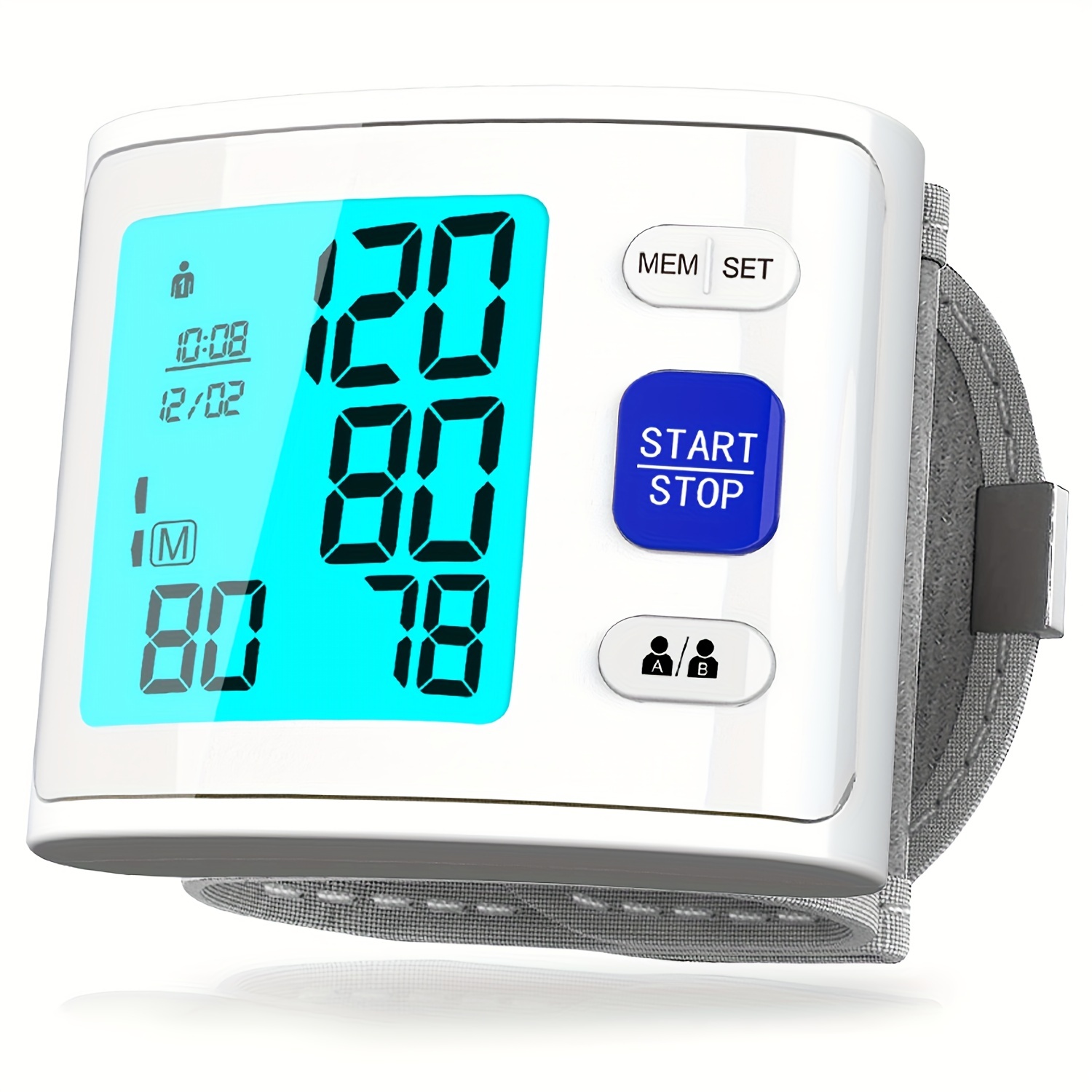  Blood Pressure Monitor Accurate Automatic Upper Arm High Blood  Pressure Monitors Portable LCD Screen Powered by Battery with Adjustable  Cuff and Storage Bag -White : Health & Household