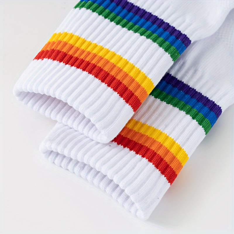 Pack de 2 pares de calcetines deportivos a rayas arcoíris Pride