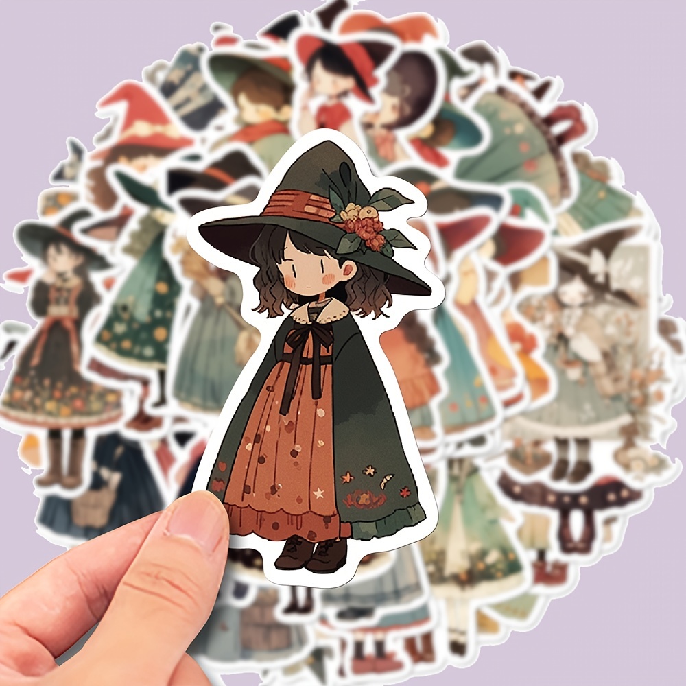 50Pcs/Set Kawaii Anime Mushroom Stickers Suitable For Laptops