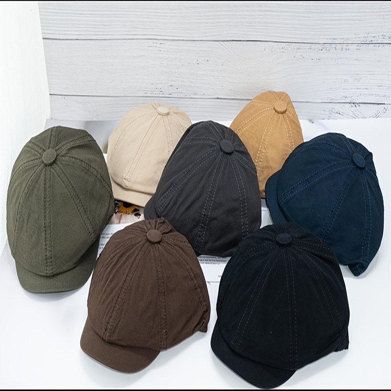 Men's British Retro Flat Solid Cap
