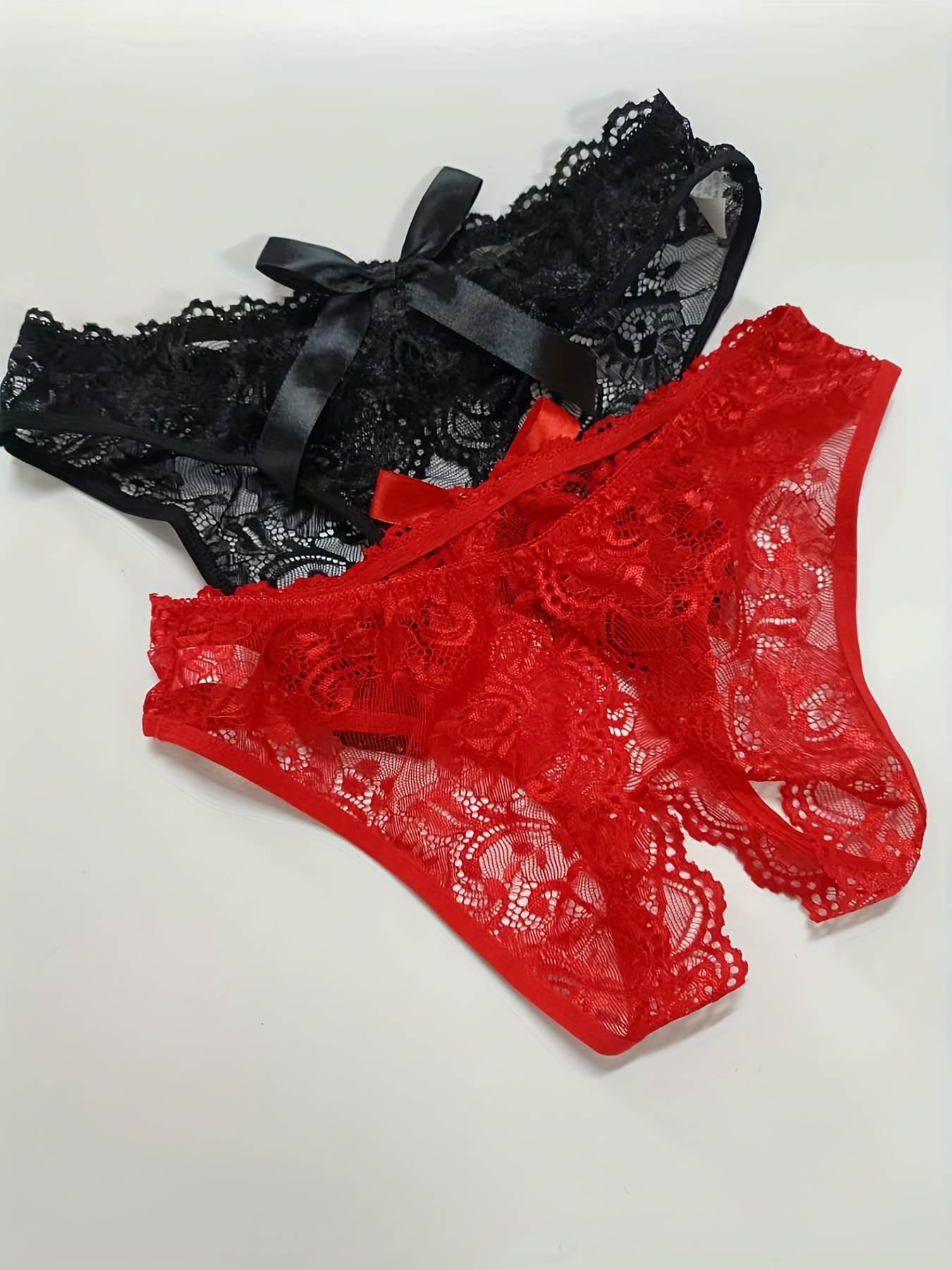Women's Lace Underwear - Briefs, Thongs, G-String - Open Crotch Panties in  Multiple Colors