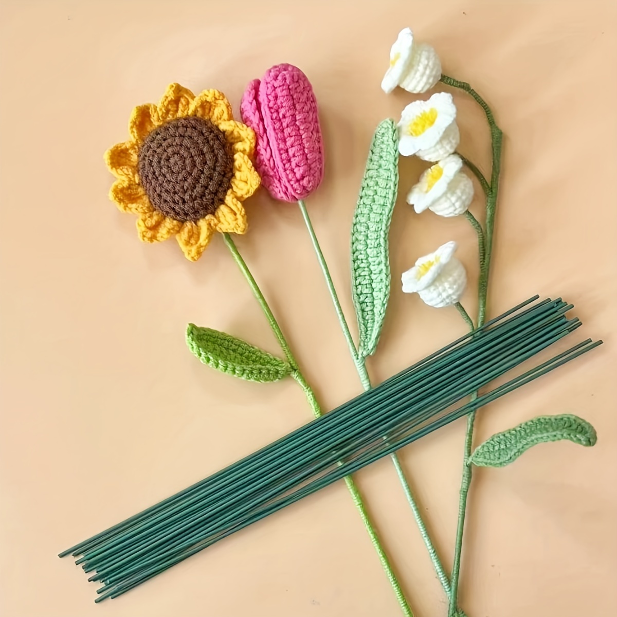 Green Flower Stem Sticks Diy Floral Material Handmade Wire - Temu Canada