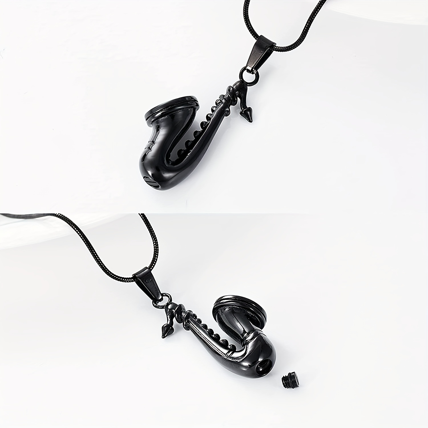 Customizable Saxophone Pendant Necklace for Memorials