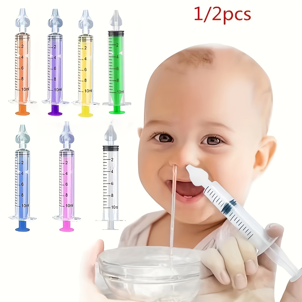 2 piezas de irrigación nasal para bebé, irrigación de lavado nasal, jeringa  nasal para bebé, aspirador nasal con puntas nasales de silicona