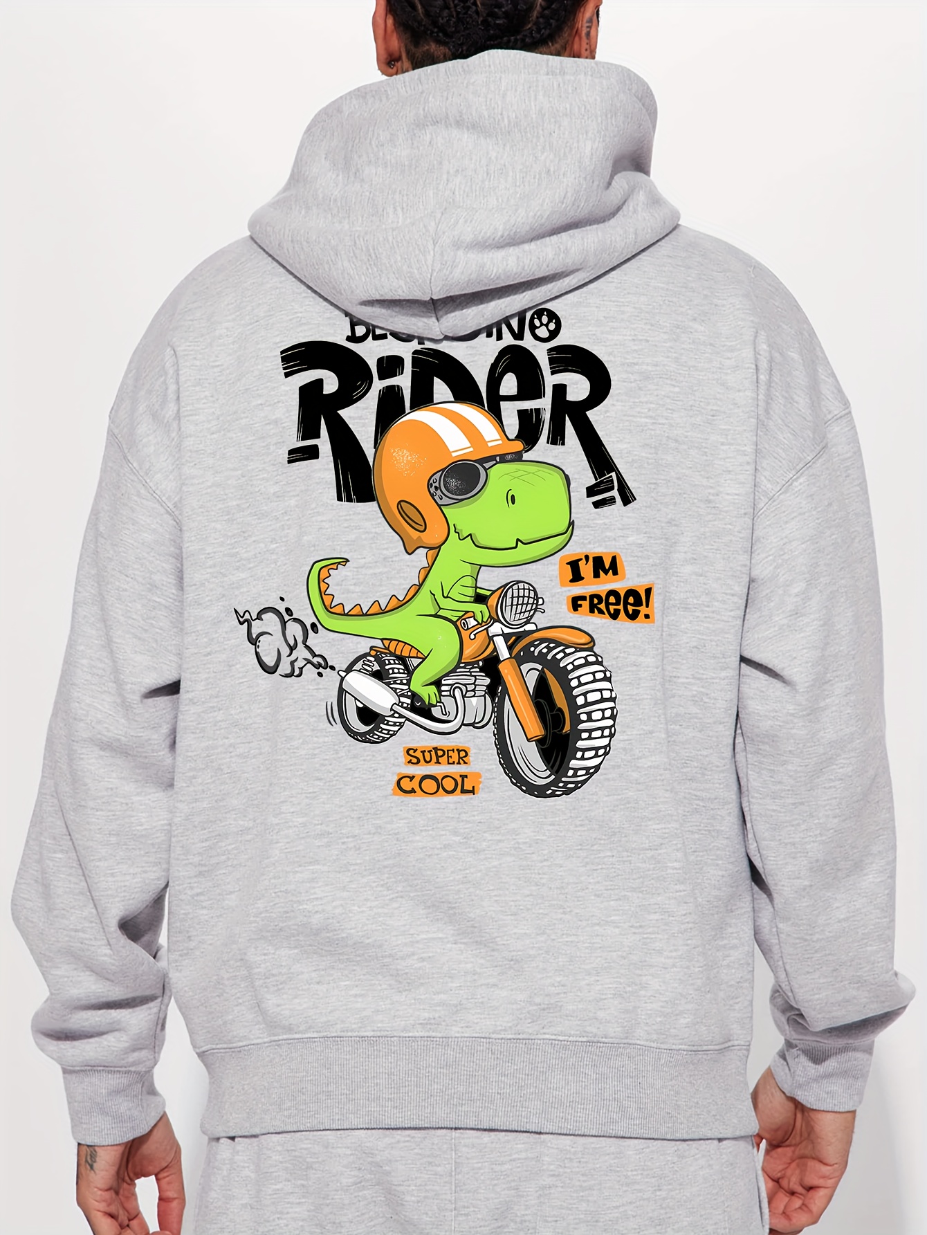 Cartoon Dinosaur Ride Motorcycle Print Hoodie Cool Hoodies For Men Mens  Casual Graphic Design Pullover Hooded Sweatshirt With Kangaroo Pocket  Streetwear For Winter Fall As Gifts, Today's Best Daily Deals