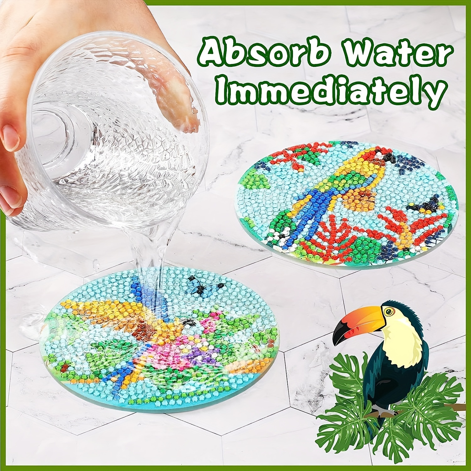 Diamond Painting Coaster Drink Diy Life Bird Pattern Coaster Diamond Art  Kit Adult Kids Beginner Diamond Art Craft Supplies - Temu