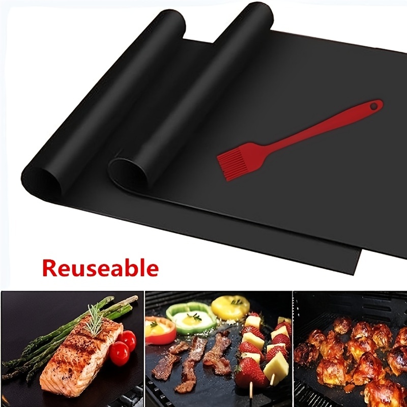 1pc 2pcs reusable non stick oven mat 0 2mm thick oven lined teflon kitchen mat for microwave oven baking tool details 0