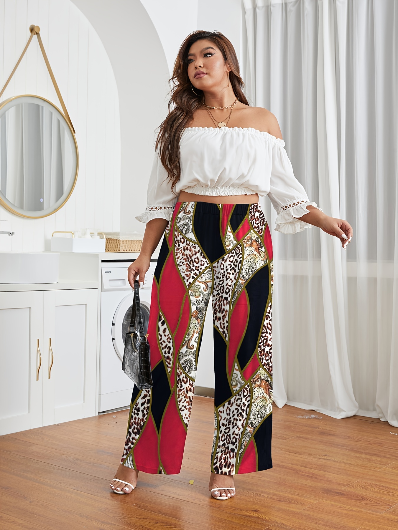 Plus Size Casual Panty Women's Plus Colorblock High - Temu United Arab  Emirates
