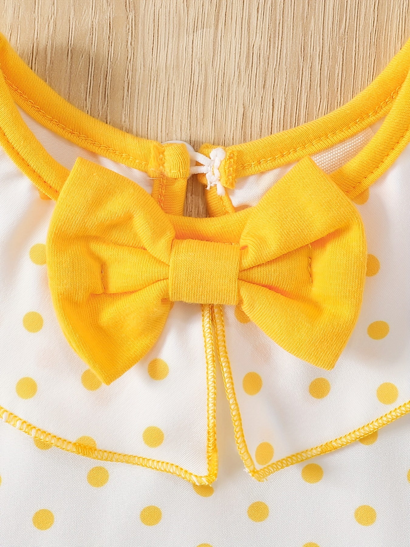 Baby Girl Josmangirls' Polka Dot Lace Collar & Bow Denim Set