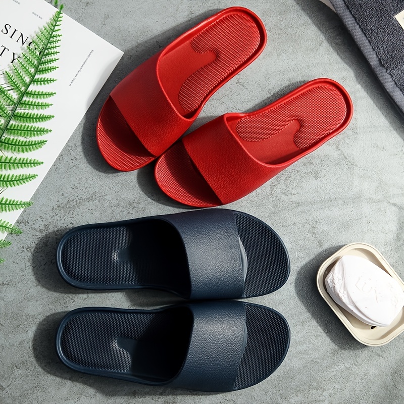 Men's Trendy Solid Color Slip On Soft Platform Eva Slides, Open Toe  Anti-skid House Shoes - Temu