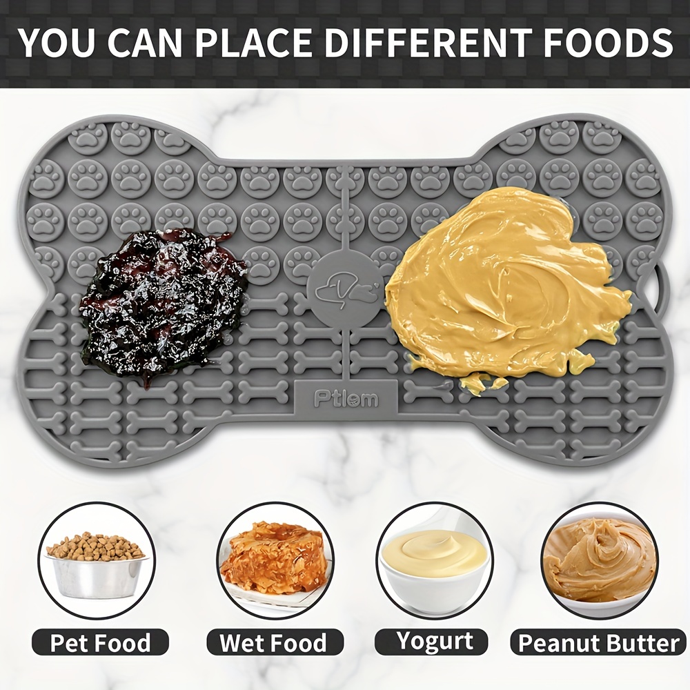 Pet Placemat, Oval Shaped Paw Print Dog Food Mat, Waterproof