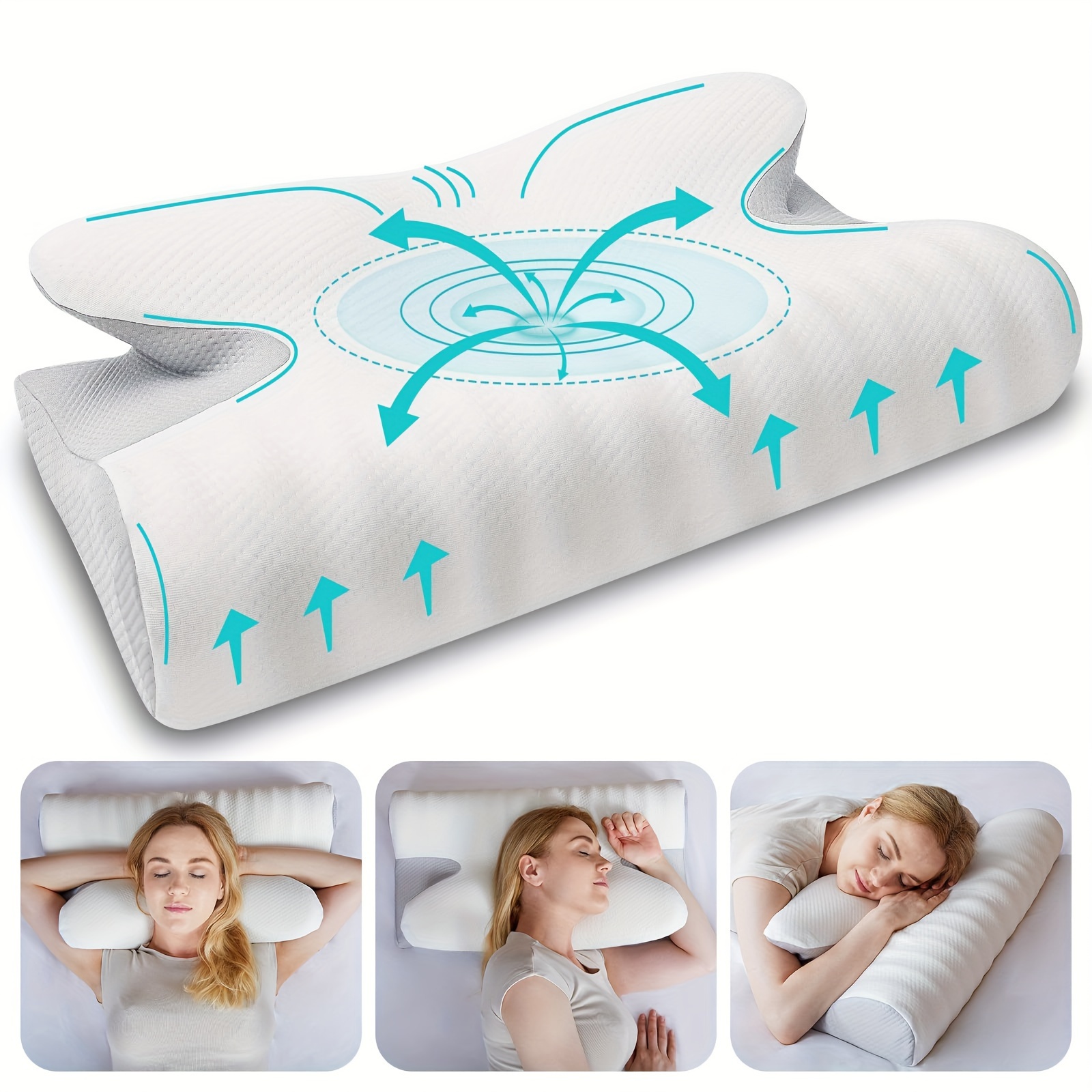 1pc Cervical Memory Foam Pillow Konturkissen Nacken - Temu Austria