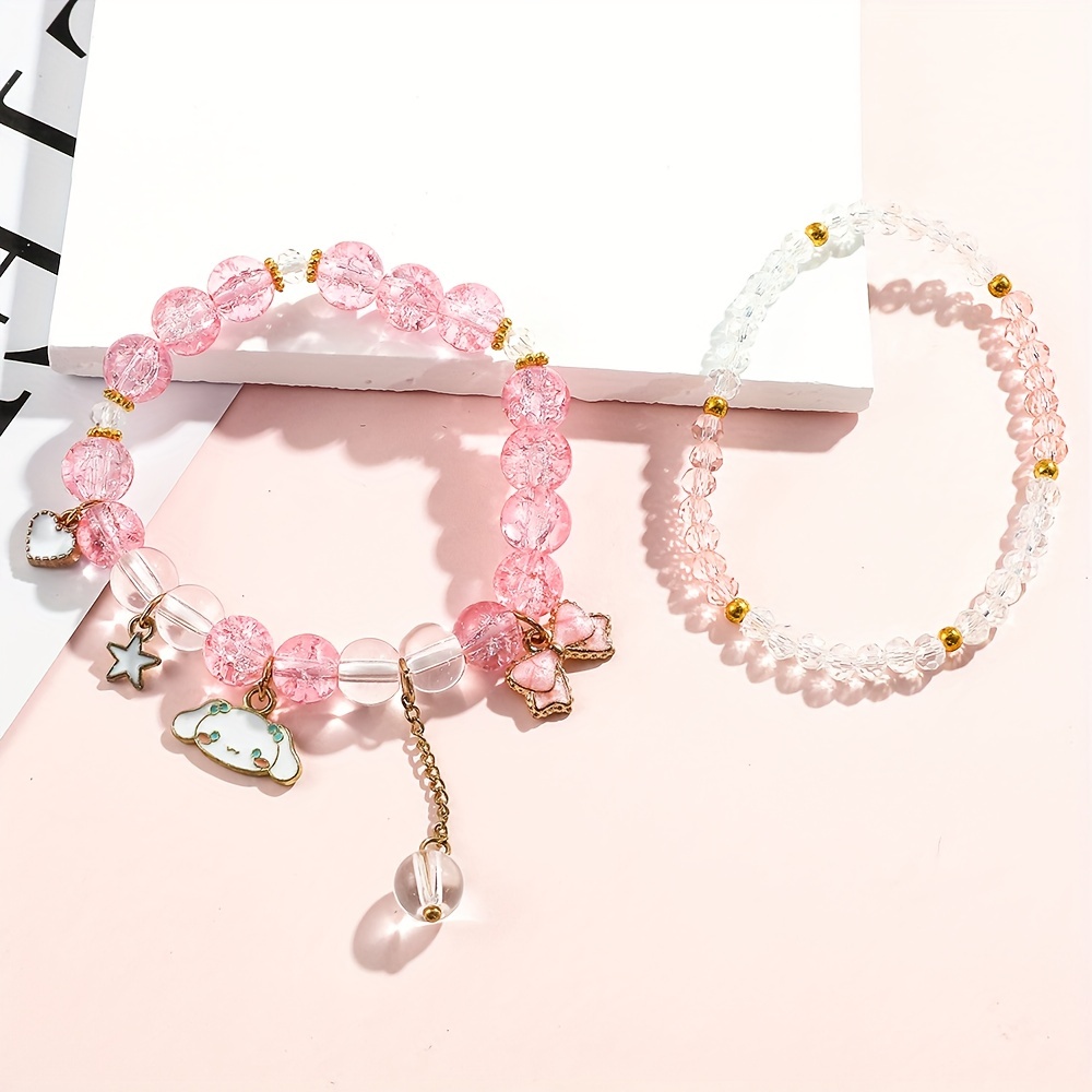 100pcs Cute Sanrio Beads 16mm Hello Kitty Cinnamoroll Kuromi