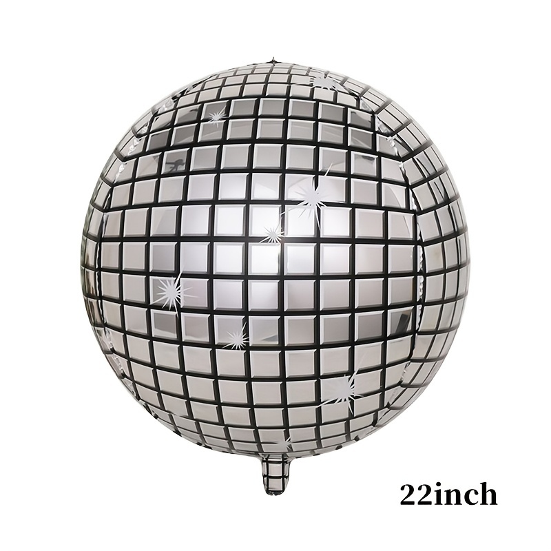 5Pcs 22Inch Disco Ball Balloons 90s Party Decorations 4D Large Silver Foil  Balloon Disco Dance Party Birthday Party Wedding