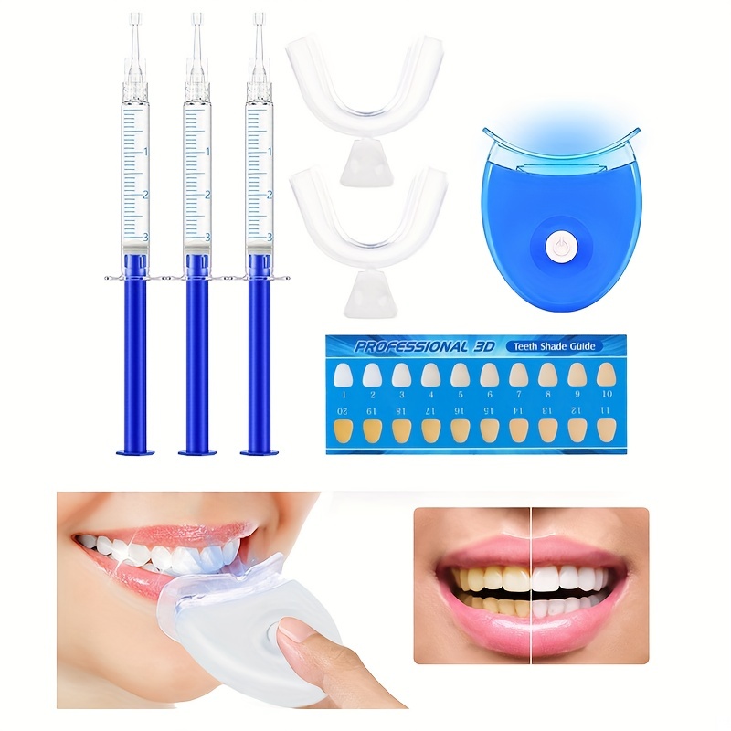 歯のホワイトニングキット、LEDブルーライトアクセラレーター付き家庭用ワイヤレス歯のホワイトニングキット、歯のホワイトニングジェルペン3本、自宅での自然で効果的なステインクリーニング