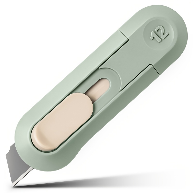 1pc Paper Cutter Cutting Knife With Sk5 Blade Automatic Retract Safe