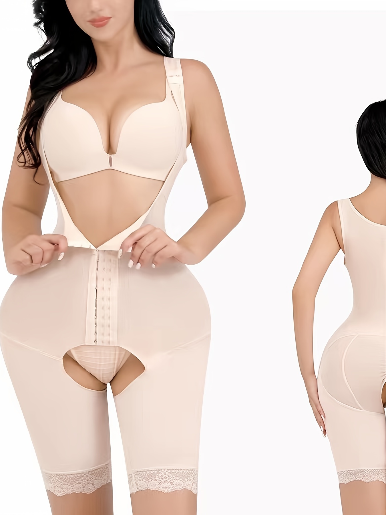 Contouring Shapewear Bodysuit Open Bust Waist Trainer Body - Temu