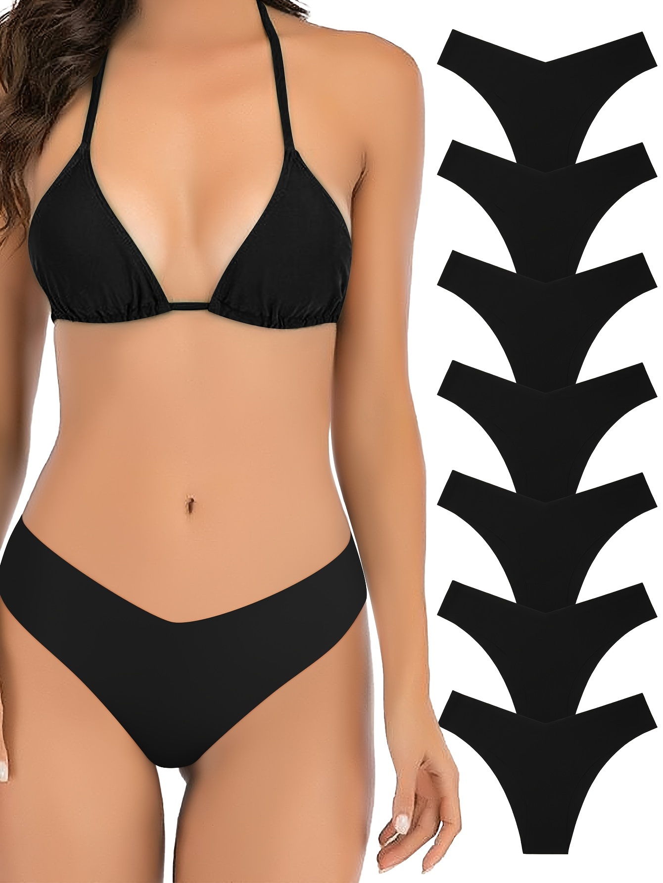 V shape Design Bikini Briefs Cooling Fabric No Show Solid - Temu