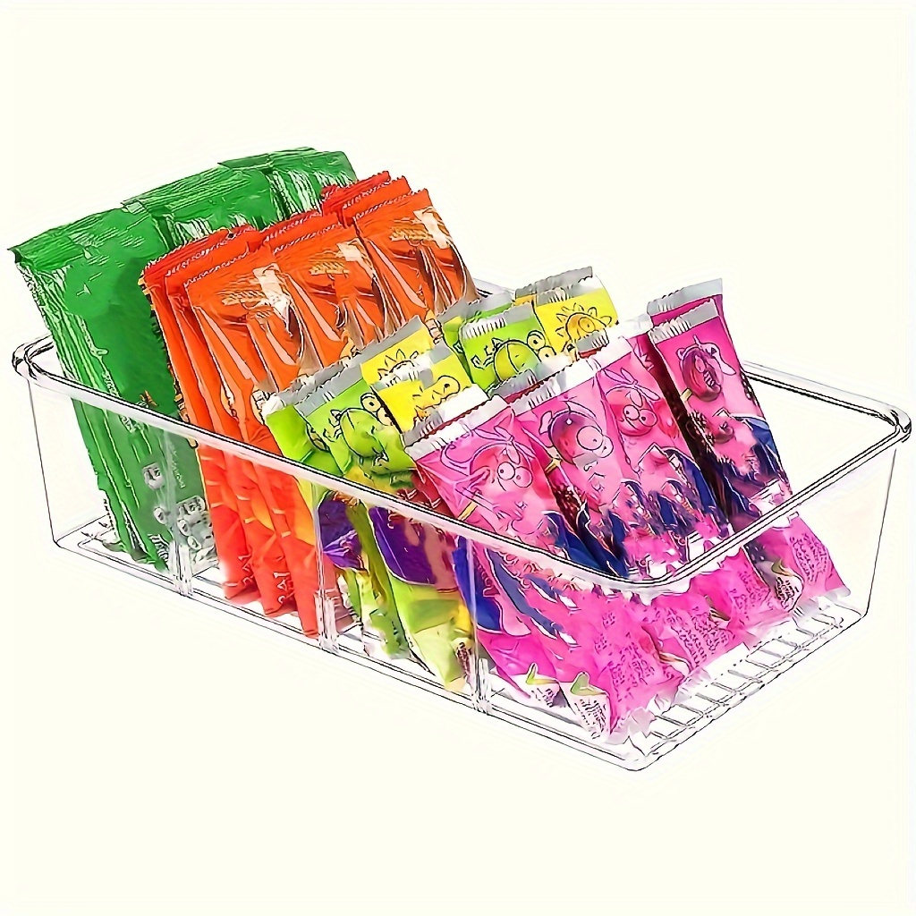 Food Storage Box Transparent Snack Storage Box Put Snack Storage Basket  Desktop Living Room Coffee Table Storage Box (Color : Clear, Size : 23.5 *