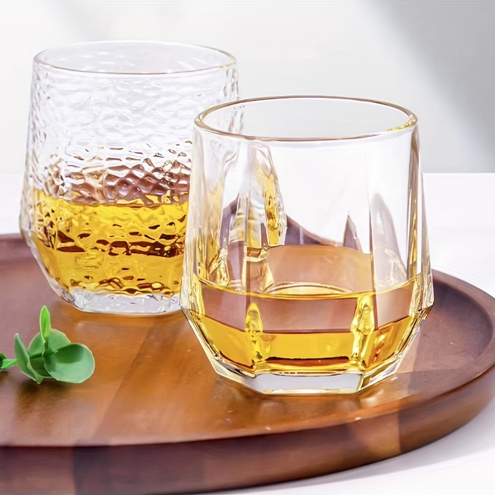 Glass Coffee Cup, Modern Simple Hexagon Juice Cup, Amber Color