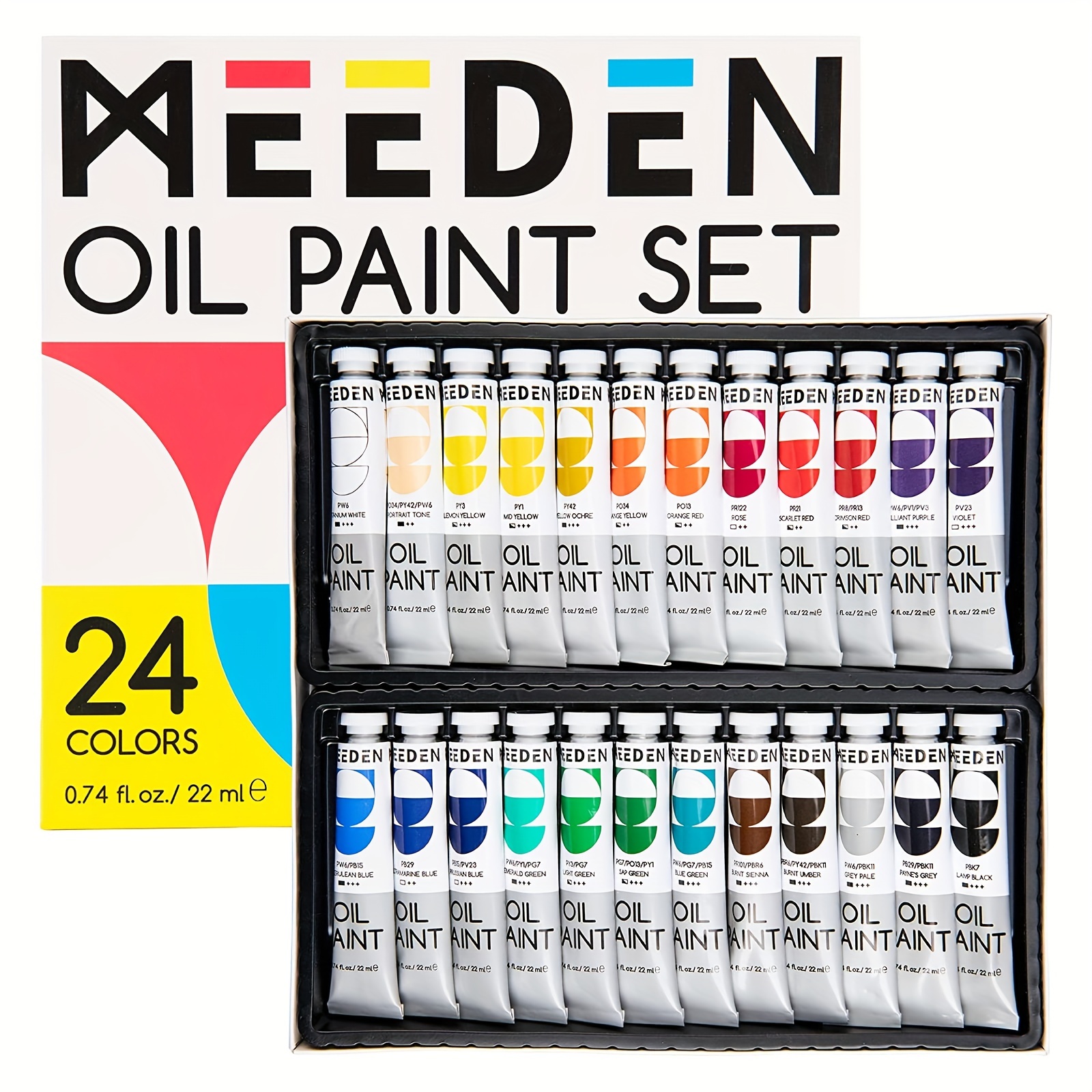 Meeden Set Pittura Olio 24 Colori X 22ml/0.74oz Tubi Vernici - Temu  Switzerland