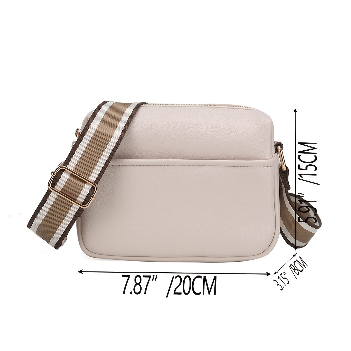 Geo Print Crossbody Bag, Mini PU Leather Square Purse, Women's Wide Strap Shoulder Bag ( 6.68*4.32*2.75 ) inch, Christmas Styling & Gift,Temu