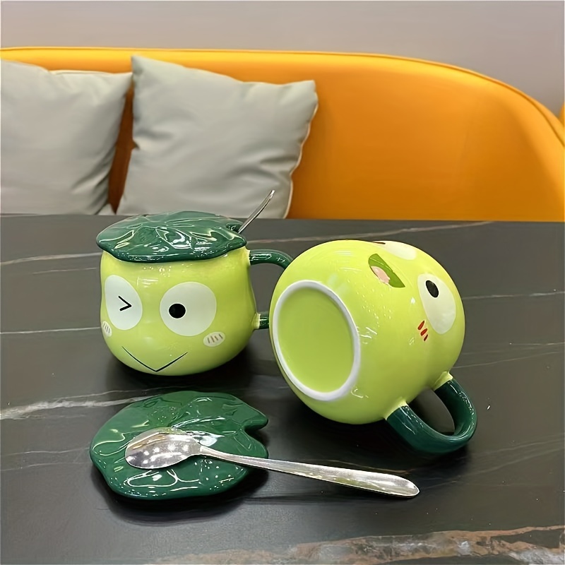 Cute Girl New Smiley Face Mug Home Breakfast Milk Cup with Handle with  Spoon with Lid Glass Cup Drinkware Water Cup