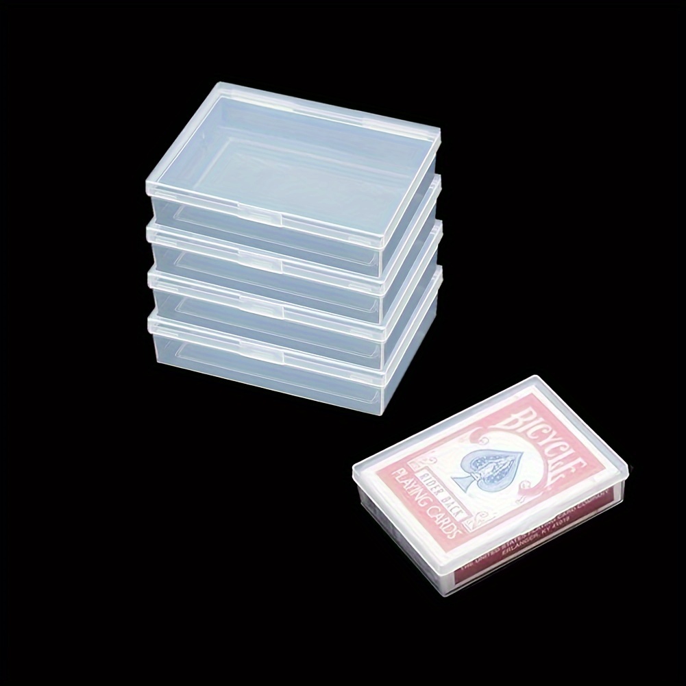 4 Pcs Blank Playing Card Case Clear Card Deck Box Plastic Playing Game Card  S