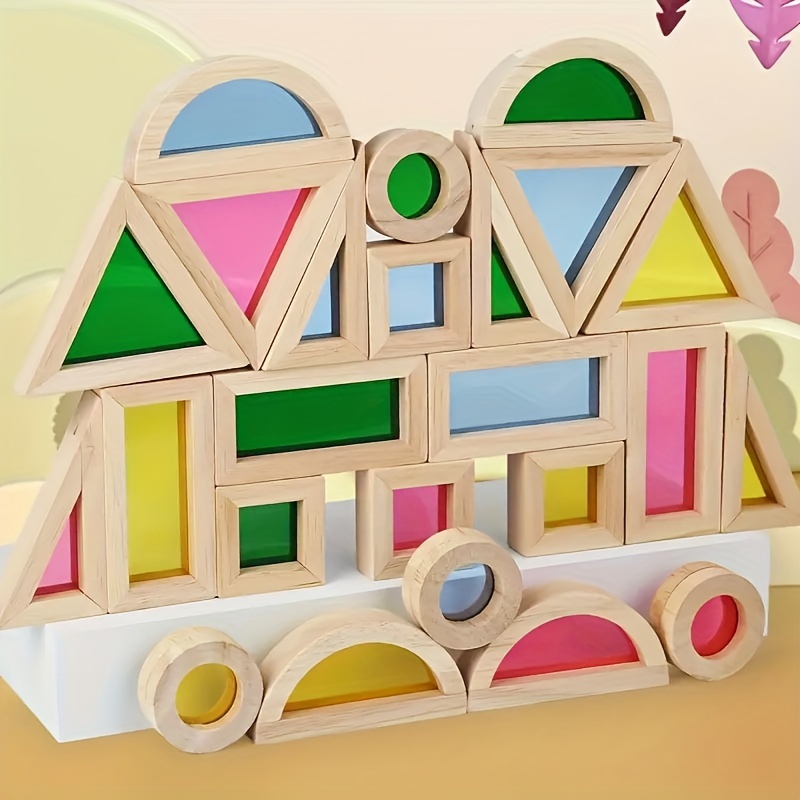 Acrylic Rainbow Building Block, Rainbow Montessori Blocks