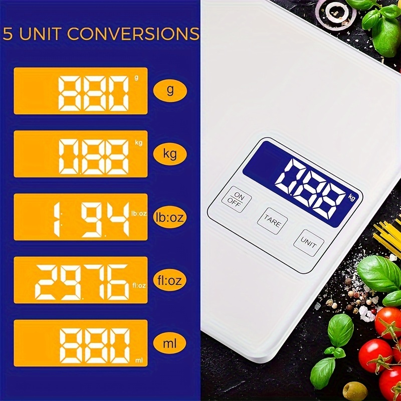 Digital Kitchen Scale 22lb/0.04 ounce 10KG/1G Slim Electronic