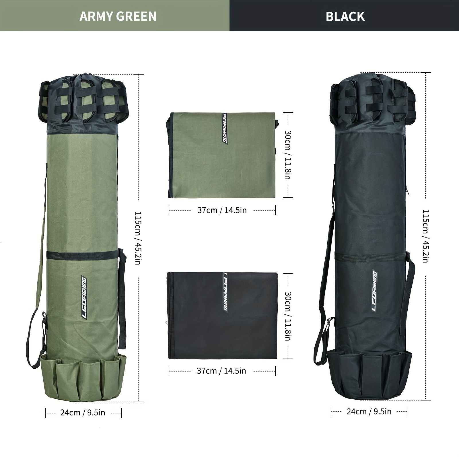 Fishing Rod Bag With Rod Holder Fishing Pole Bag Carrier Case 5 Poles  Durable Travel Case Fishing Tackle Box Storage Bag