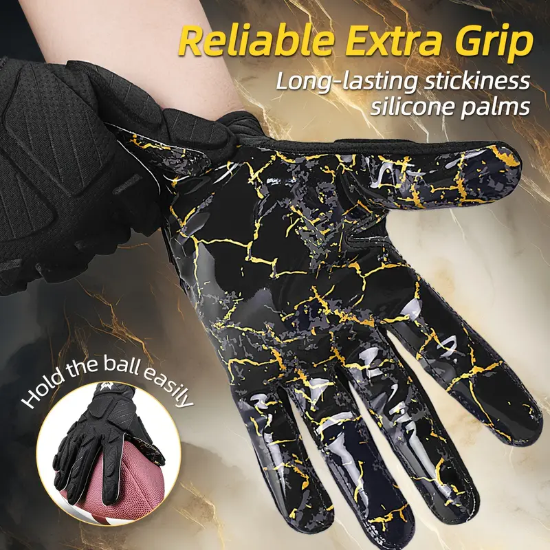 Padded Football Gloves, Sticky Padded Goalkeeper Gloves, Football Gloves  For Improved Grip