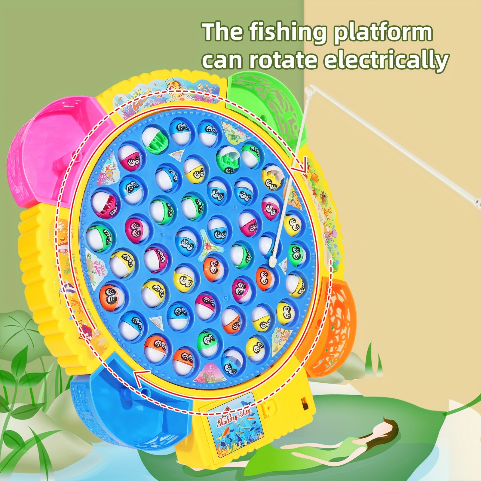 Magnetic Fishing Game Fabric in Tin, Size: 6.5