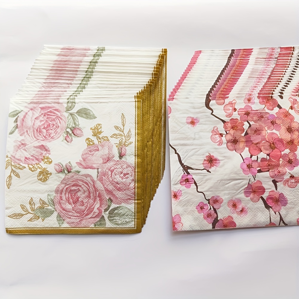 Servilletas florales ENGLISH ROSES Servilletas de papel 40 piezas,  servilletas de papel decorativas, servilletas de decoupage, servilletas de  papel