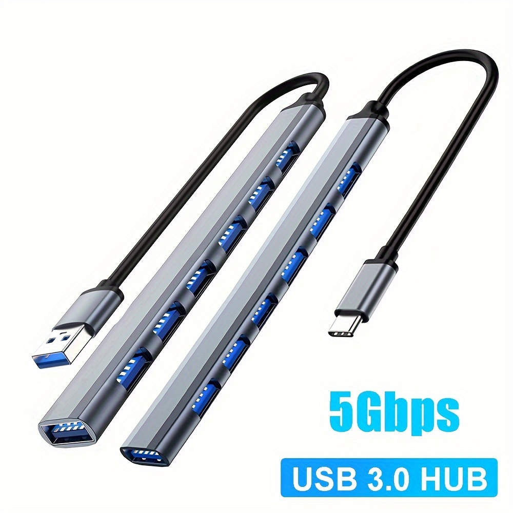 usb hub usb 3 0 hub usb 2 0 hub usb c hub type c hub multi splitter high speed 5gbps for pc computer multiport usb a hub port 7 ports
