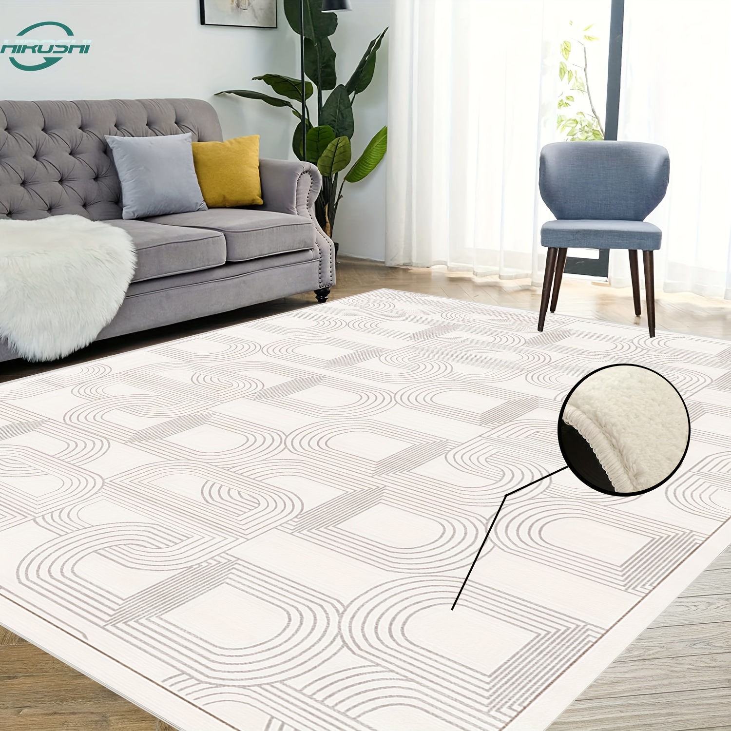  Short Pile Area Rug,DIY Cuttable Rug Geometric Accent Rug for  Home Kitchen Laundry Living Room,Soft Comfy Carpet Resist Dirt Non Slip  Entryway Rug Non Shedding Shaggy Floor Mat-G 100x120cm(39x47inch) : Home