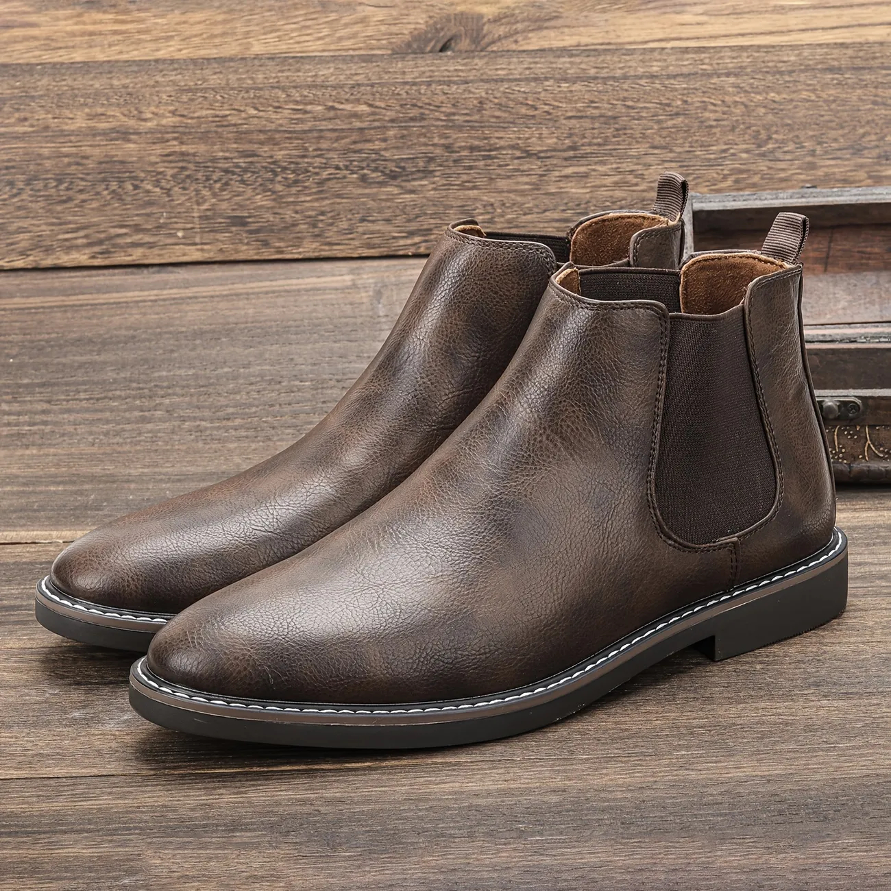 Men's Vintage Retro Chelsea Boots, Shoes For Winter - Temu