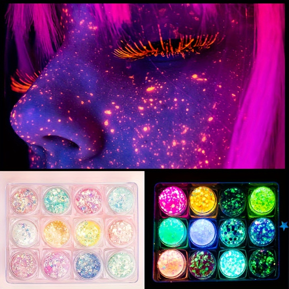 Glow in The Dark Glitter - 12 colors
