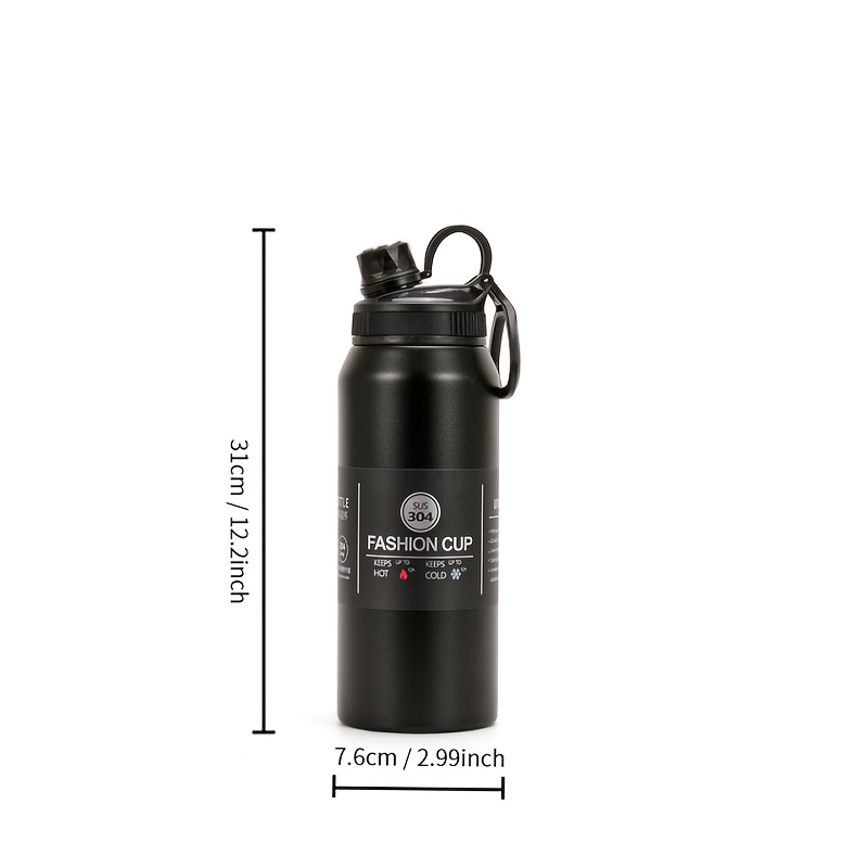 Thermo Water Bottle Mockup, Black Stainless Steel, Tumbler Cups