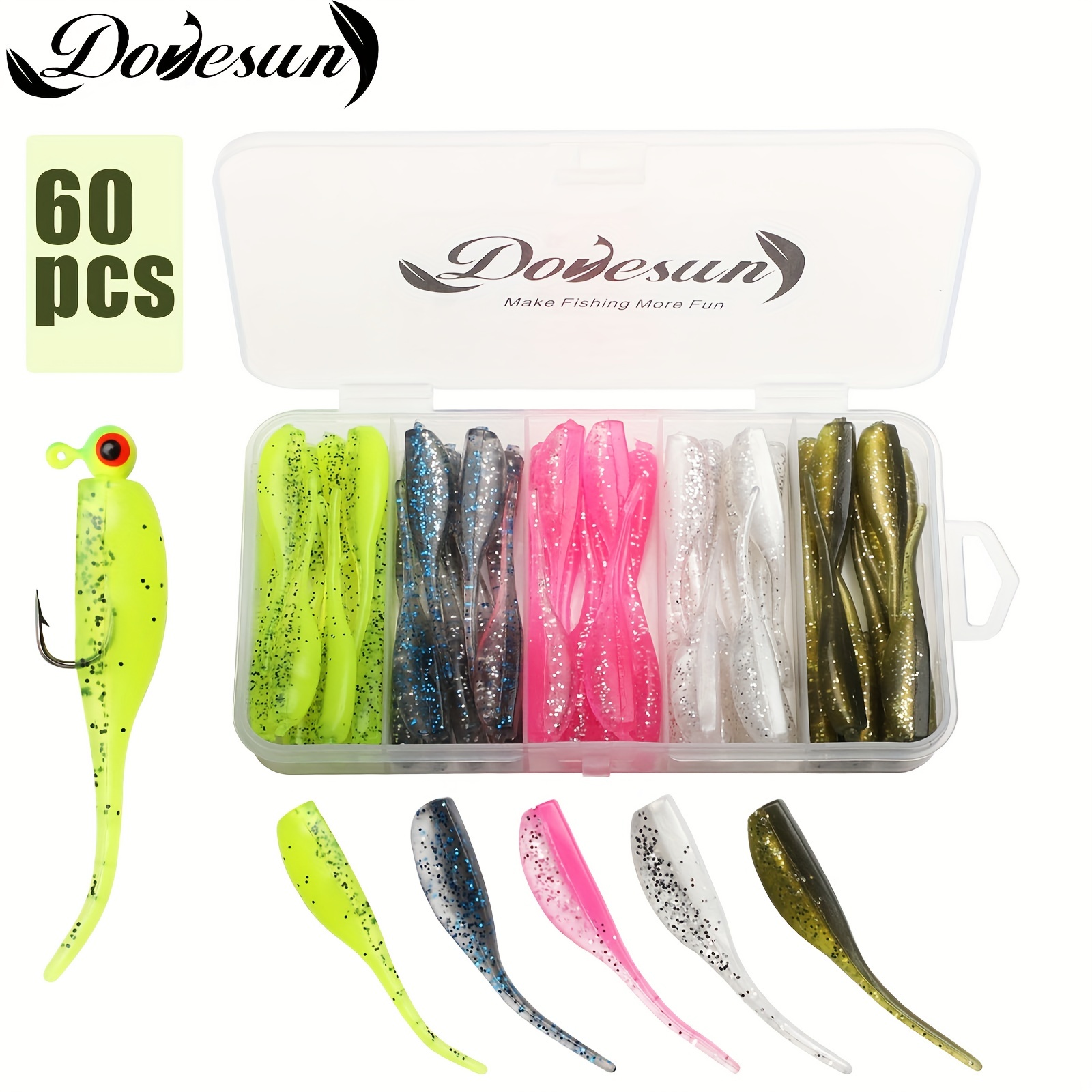 Dovesun Soft Plastic Fishing Lures Crappie Walleye Trout - Temu New Zealand