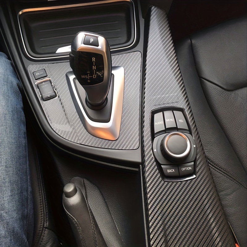 KUNGKIC de voiture en fibre de carbone pour l'intérieur de la console  centrale - Autocollant - Accessoires décoratifs - Compatible avec BMW F30  F31