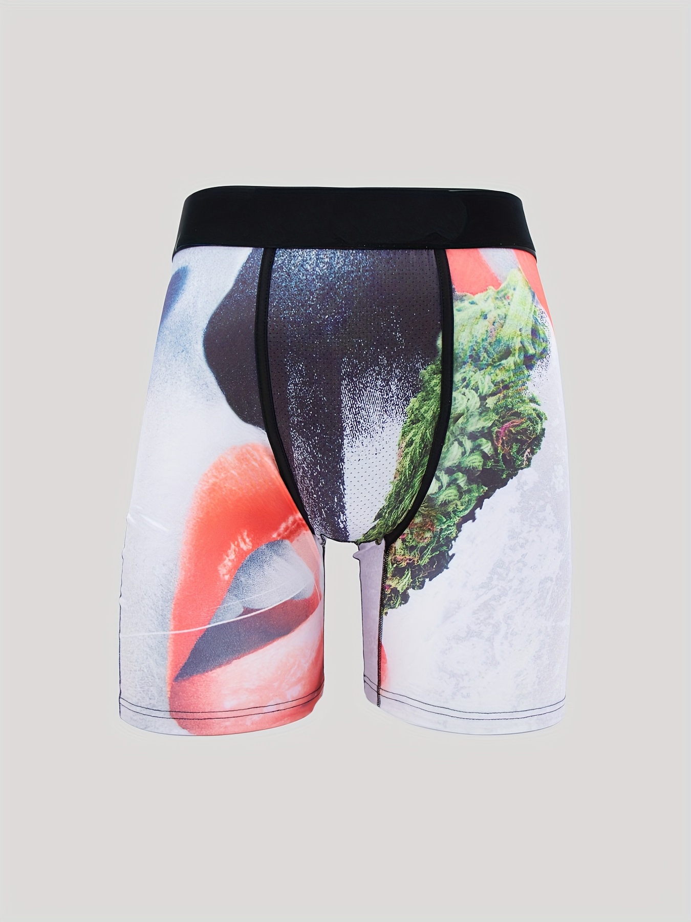 Men's Graphic Long Boxer Briefs Shorts Breathable Comfy - Temu