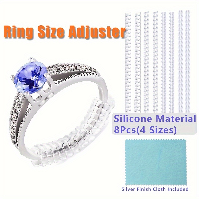 Ring Size Adjuster for Loose Rings, Eiito Ring Sizers Ring Spacers or Ring  Tightener - Invisible Ring Guards - 6 Sizes Fitter, Resizer Fit Almost Any