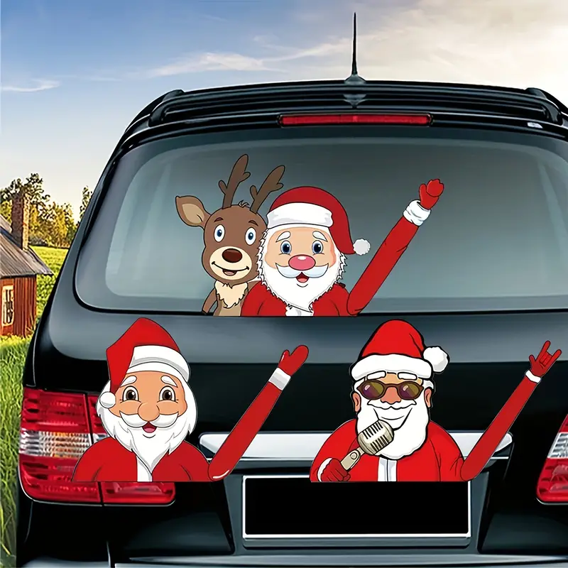 Weihnachten Santa Claus Scheibenwischer Aufkleber Autos - Temu Germany