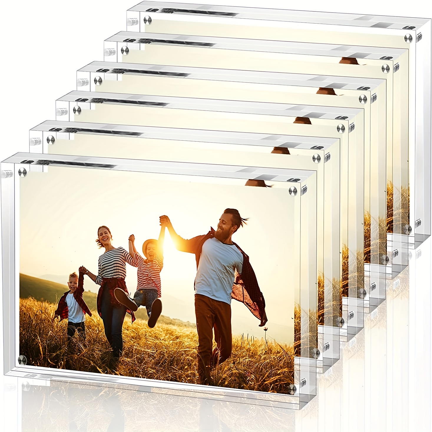 Acrylic Picture Frames Desktop Frameless Photo Frames With - Temu