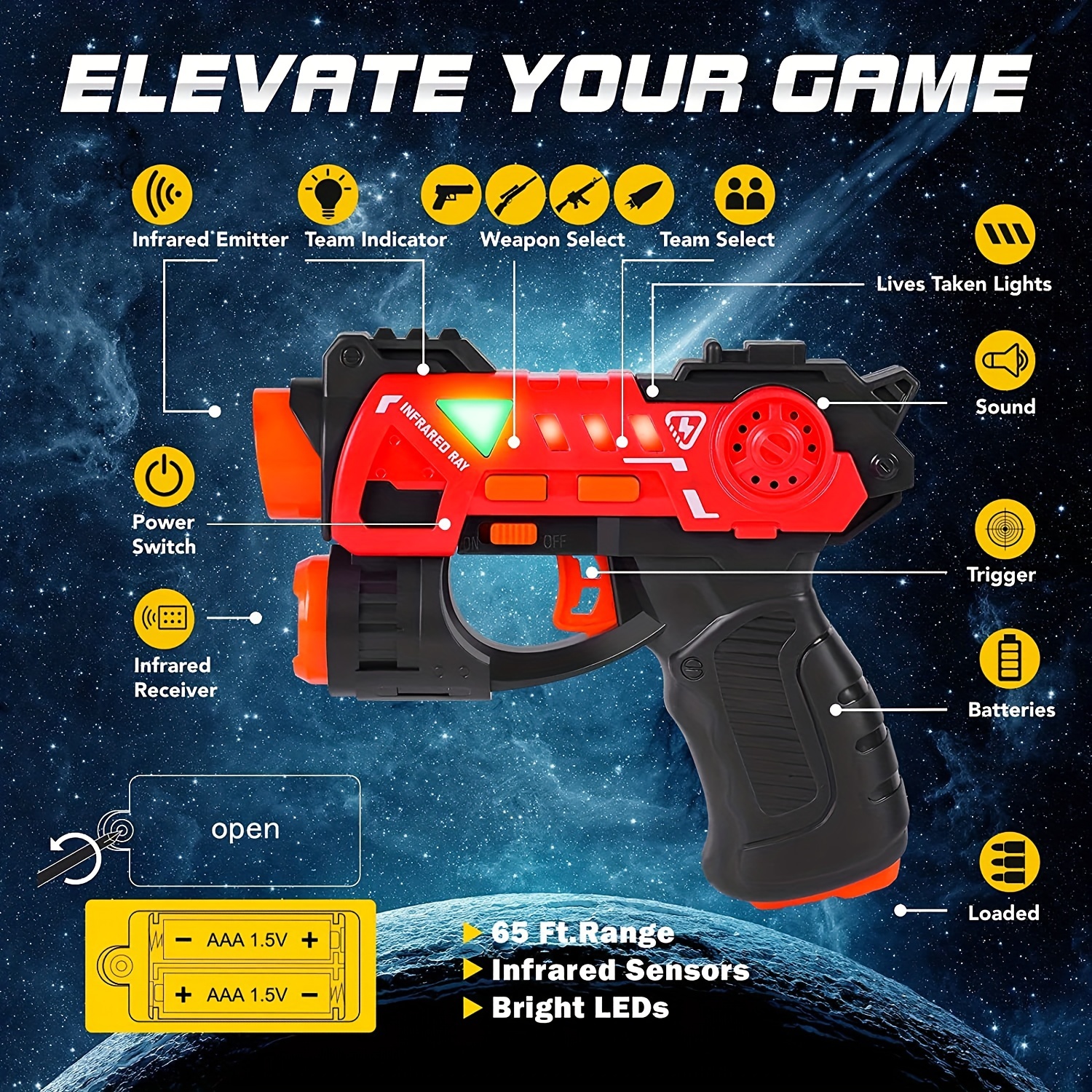 Laser Tag Battle Gun Kit Électrique Infrarouge Jouet Pistolets Armes  Enfants Laser Strike Jeux Pour Garçons Enfants Intérieur Sports Extérieur  Cadeau d'Anniversaire