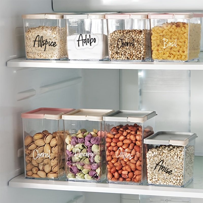 278pcs Transparent Kitchen Pantry Labels Preprinted Spice Labels For Jars