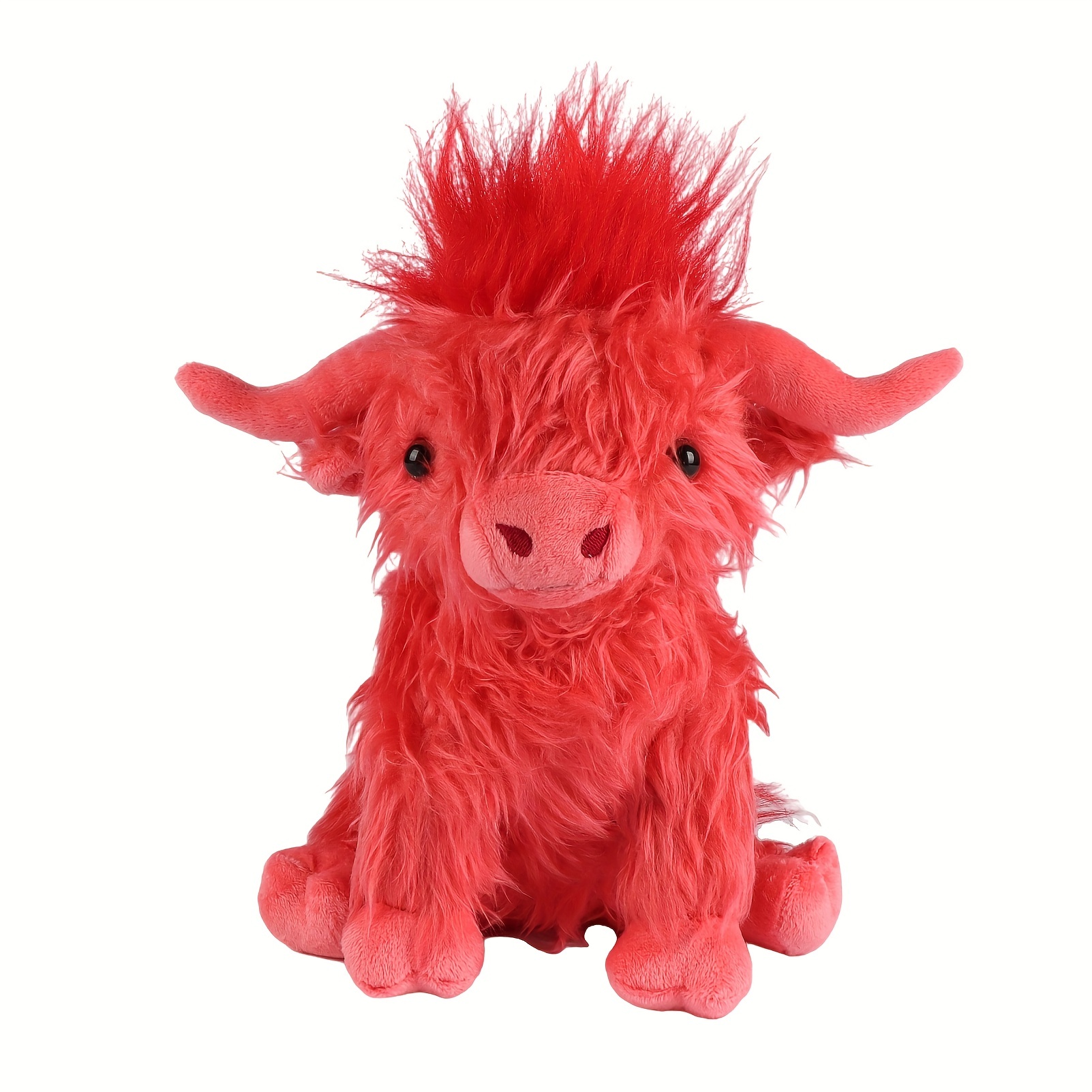Simulation Highland Cow Plush Toy Soft Stuffed Animal Doll - Temu